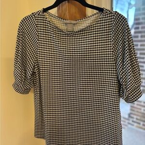 Houndstooth Black and White Women's Top